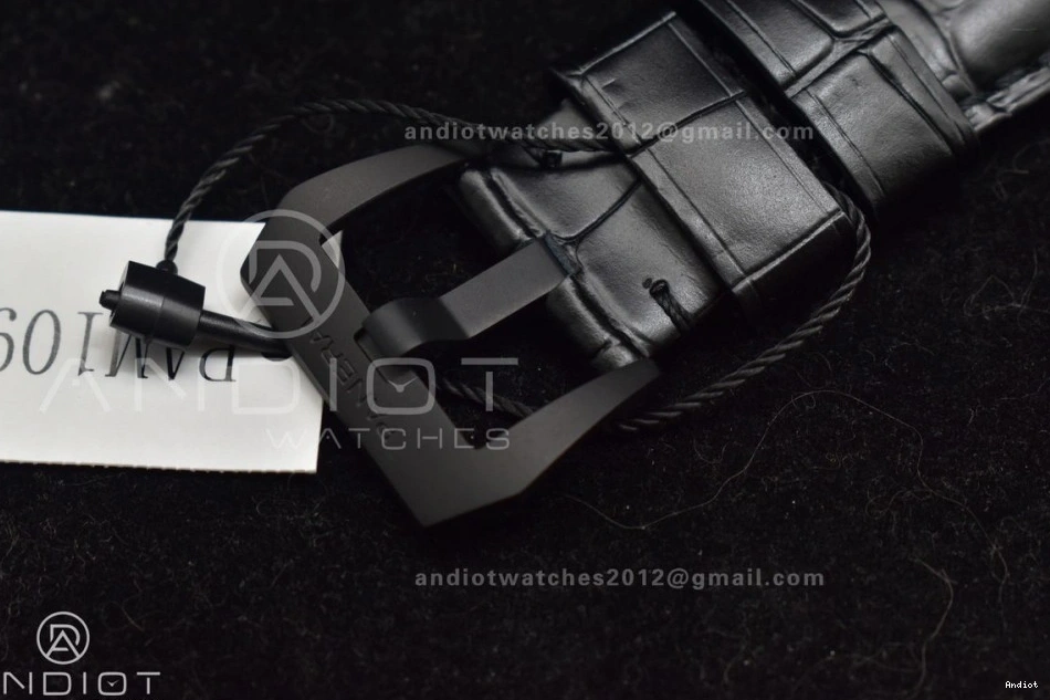 GMT Super Strap W Black VSF Leather P.9011 Dial Clone 42mm Black Best PAM1096 on Titanium Luminor 1:1 Edition 0223